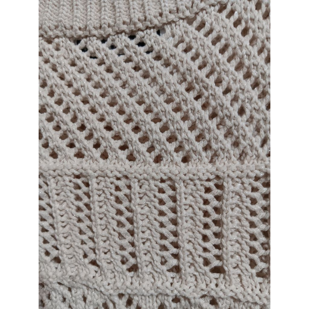 MNG Mango Ecru Open Knit Cotton Poly Blend Sweater Vest - Picture 14 of 16